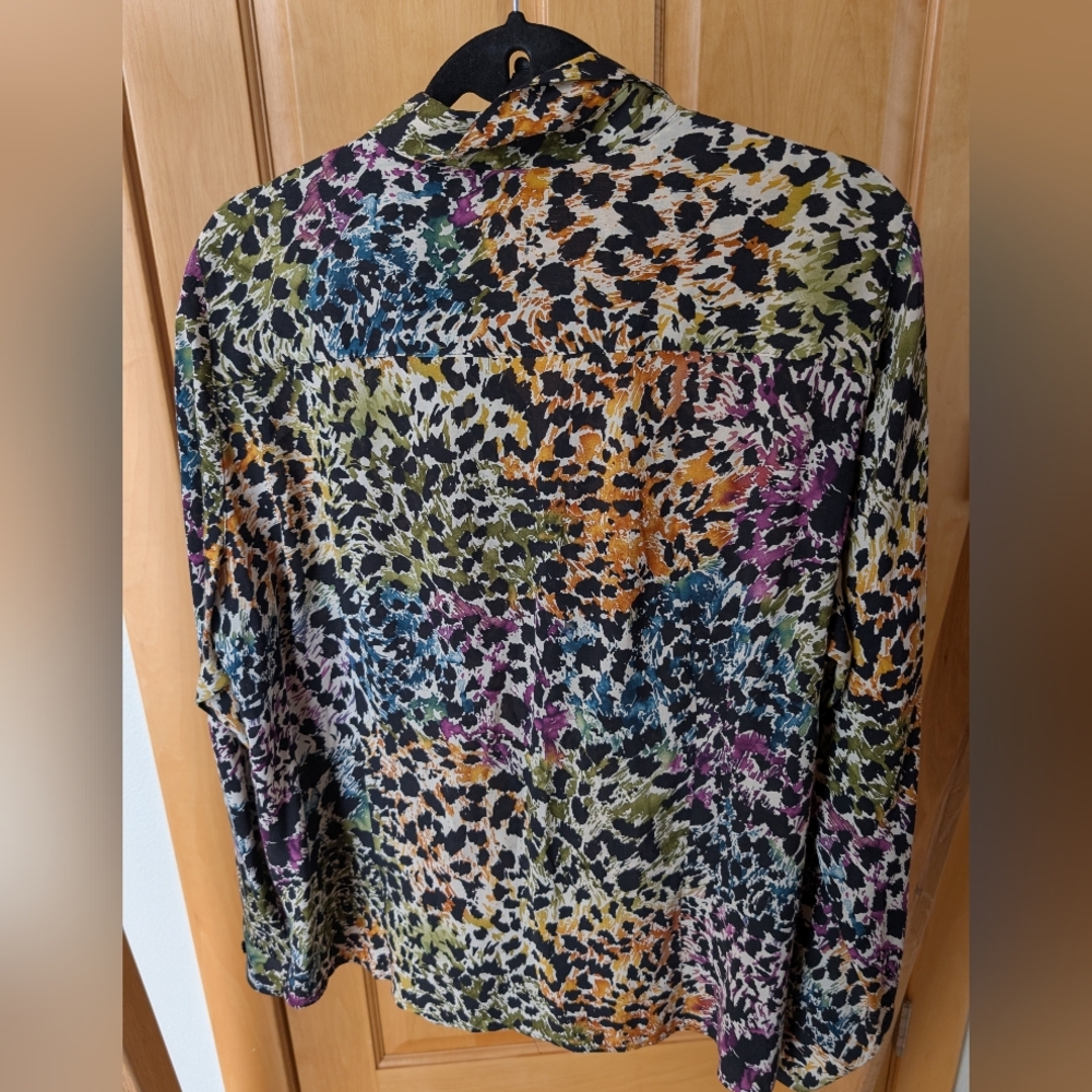 Foxcroft Colorful Abstract Button Down Shirt - Picture 6 of 11
